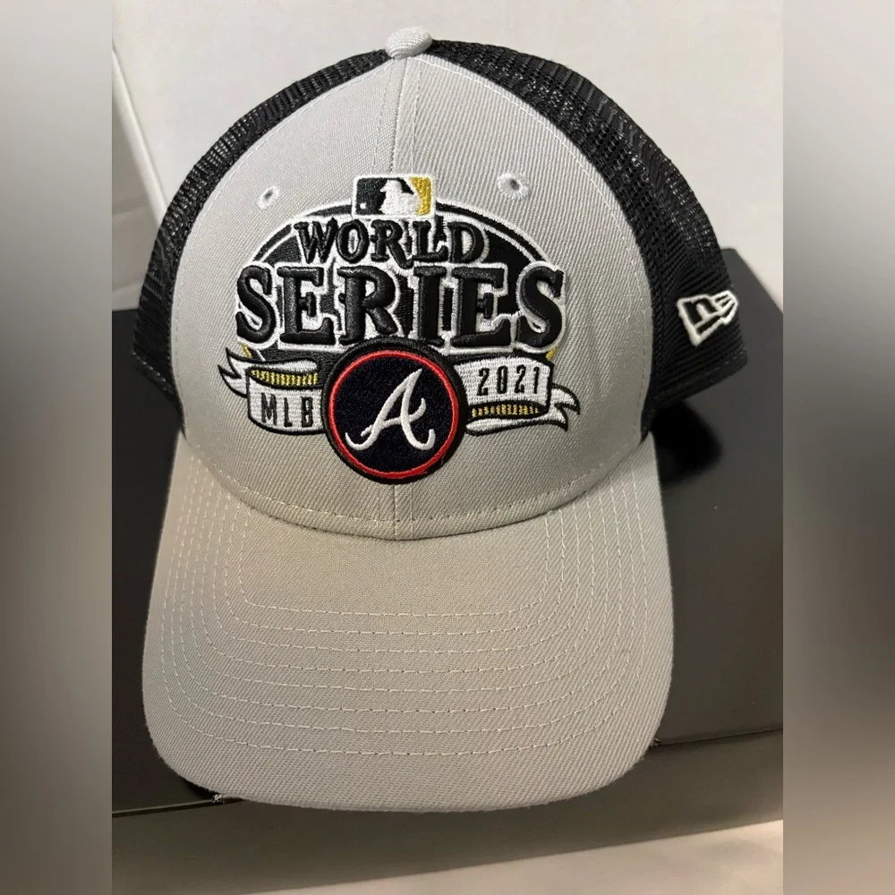 New Era‎ 9FORTY Atlanta Braves 2021 World Series MLB Black Snapback Hat Cap Mens